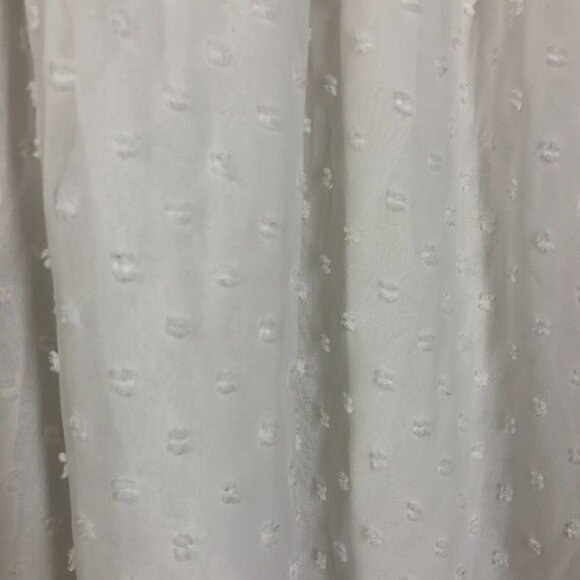 BLUE‎ RAIN  White Emboridered Textured  Flowy Lightly Sheer S/S Blouse Sz L - Picture 6 of 9